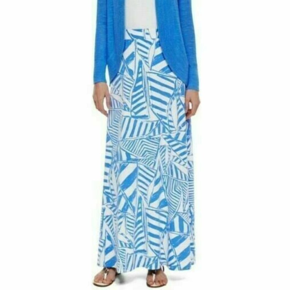 Lilly Pulitzer Sailboat Maxi Skirt Nola Bay Blue Yacht Sea